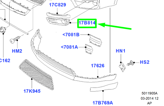 new ford focus c-max front bumper right grille 1337348 4m51-19952-be original