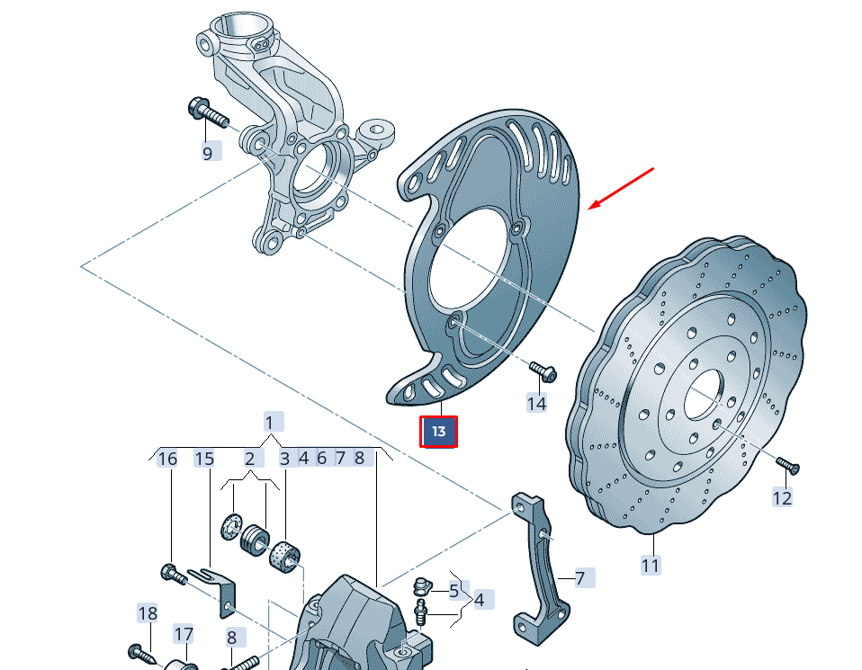 NEW AUDI RSQ3 8U FRONT LEFT BRAKE DISC PROTECTION 8U0615311 ORIGINAL