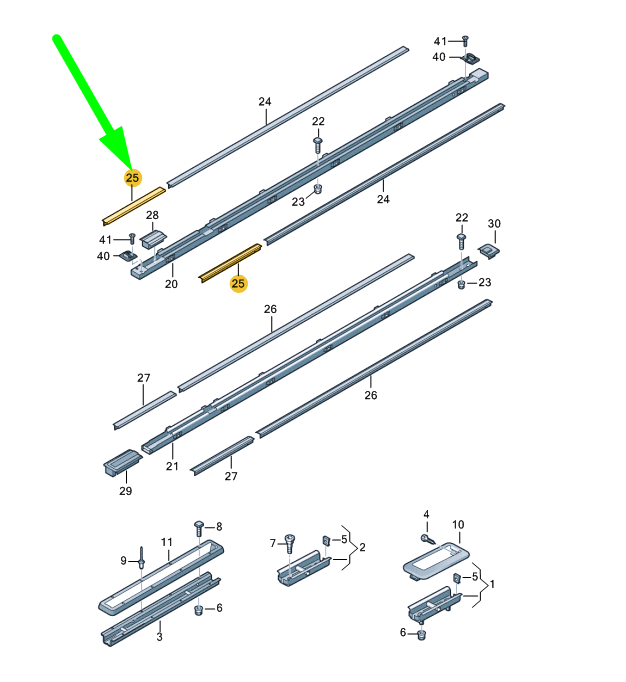 new vw transporter t6 seat outer guide rail cover trim 7e5883387d8q8 original