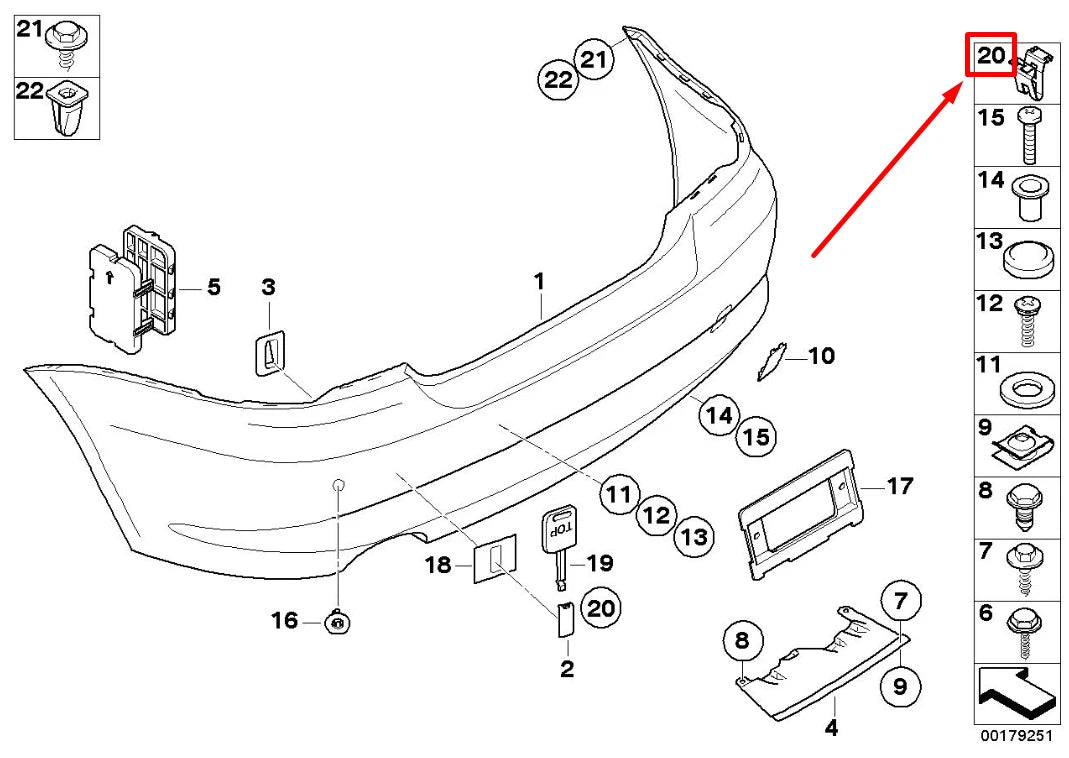 NEW BMW 1 COUPE E82 BUMPER TRIM CLAMP 51127164686 7164686 ORIGINAL