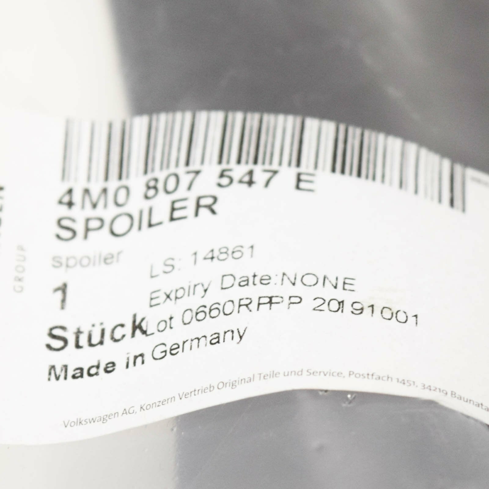 NEW AUDI Q7 4M FRONT LEFT BUMPER OUTER SPOILER 4M0807547E ORIGINAL