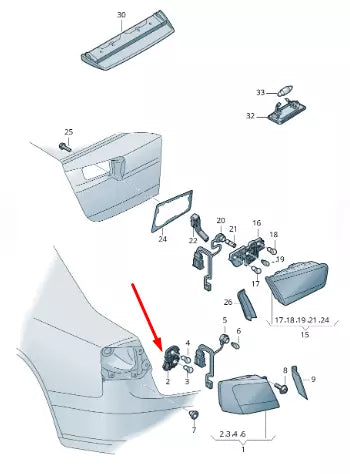 NEW AUDI A6 C7 REAR RIGHT TAILLIGHT BULB HOLDER 4G9945222 ORIGINAL