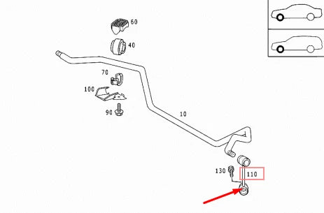 NEW MB E-CLASS W210 FRONT SWAY BAR STABILIZER LEFT TIE ROD A2103203689 ORIGINAL