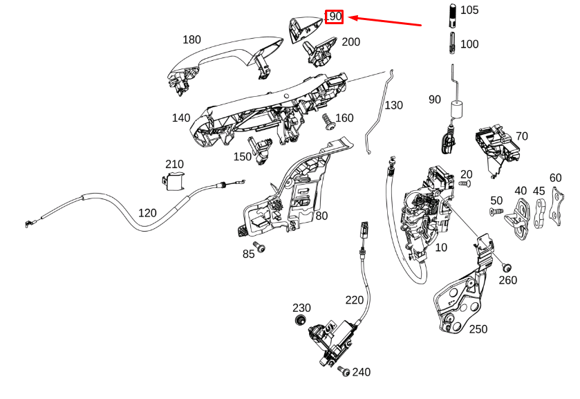 NEW MB E C238 FRONT LEFT DOOR HANDLE TRIM RING LHD A09976617009999 ORIGINAL