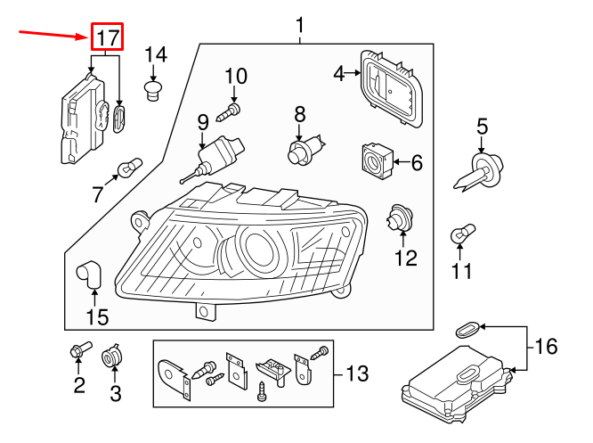 NEW AUDI A6 AVANT C6 HEADLIGHT ADAPTIVE LIGHTING CONTROL UNIT 4F0941329D