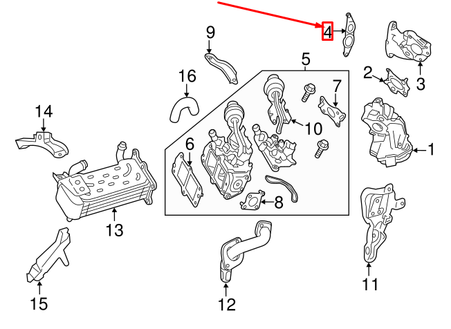 NEW MERCEDES-BENZ SPRINTER 906 EGR ADAPTER GASKET A6511421280 ORIGINAL