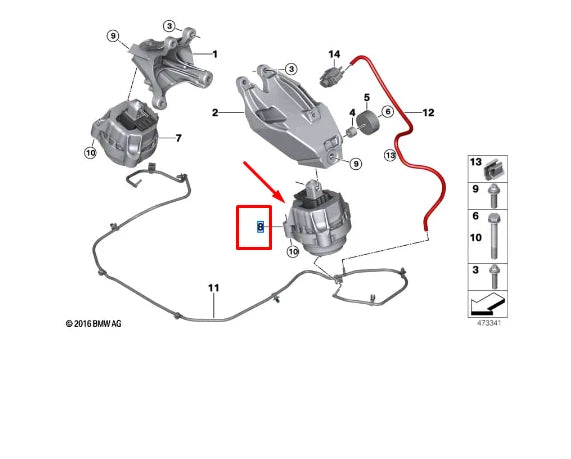 NEW BMW 4 COUPE G22 LEFT SIDE ENGINE MOUNT 8483785 22118483785 ORIGINAL