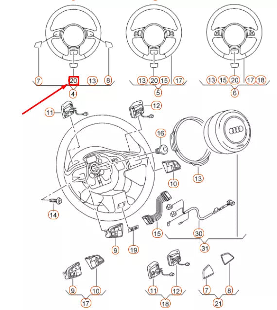 NEW AUDI A3 8V STEERING WHEEL CENTER COVER 8V0419673AINZ
