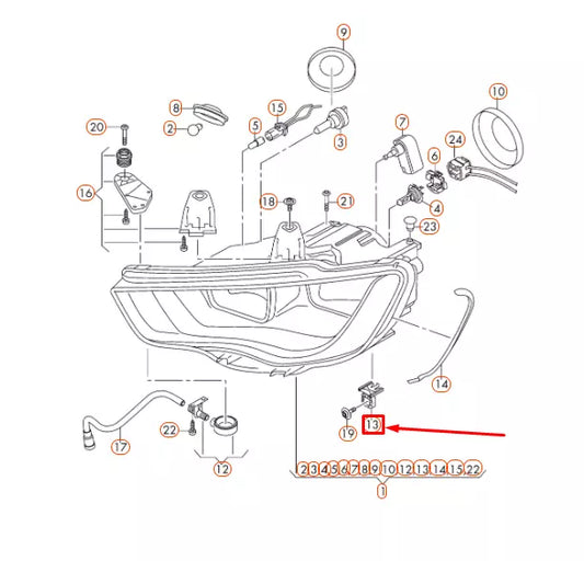 NEW AUDI A3 8V HEADLIGHT REAR OUTER BRACKET 8V0941453 ORIGINAL