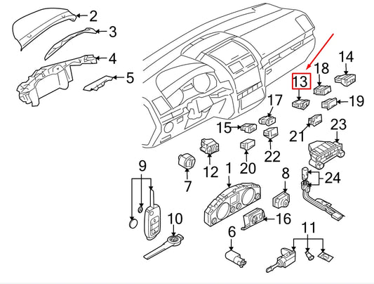 NEW VW TOUAREG 7L HAZARD WARNING BUTTON 7L6953235A3X1 ORIGINAL