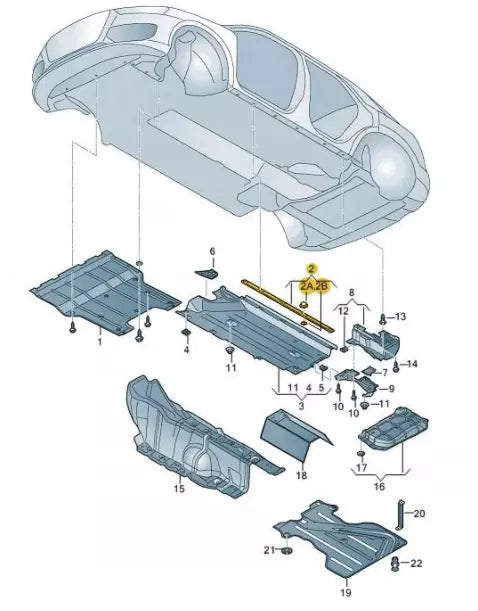 NEW AUDI Q3 8U RIGHT OUTER UNDERBODY TRIM 8U0825202A