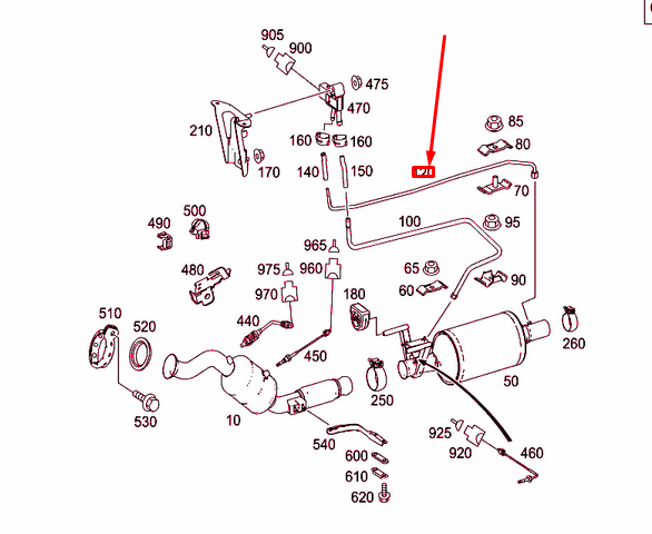 NEW MERCEDES-BENZ SPRINTER 906 EXHAUST LONG PRESSURE LINE A9064900139 ORIGINAL