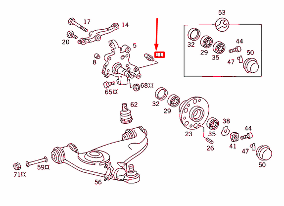 NEW MERCEDES-BENZ E W124 STEERING STOP PIN A2013300080 ORIGINAL