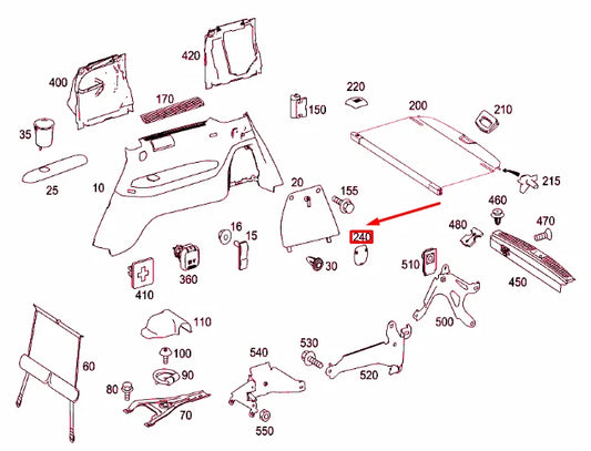 NEW MB GL X164 ROLLER BLIND MOUNTING COVER CAP A16469100339051 ORIGINAL