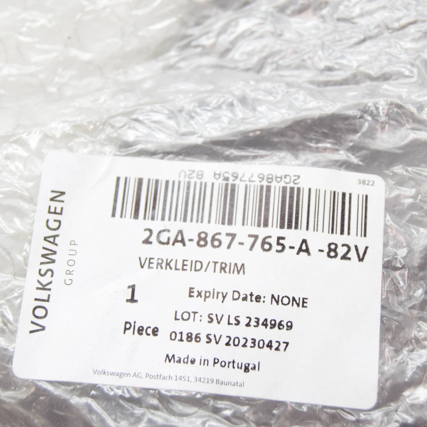 NEW VOLKSWAGEN T-ROC A11 LEFT INTERIOR WHEEL HOUSING TRIM 2GA867765A82V ORIGINAL