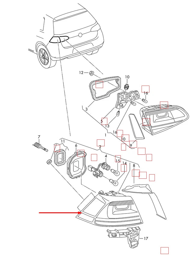 NEW VOLKSWAGEN GOLF MK7 REAR RIGHT TAILLIGHT 5G0945096M