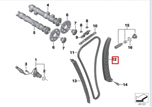 NEW BMW K70 F 7000 GS TIMING CHAIN TENSIONER ARM GUIDE 11317690493 ORIGINAL