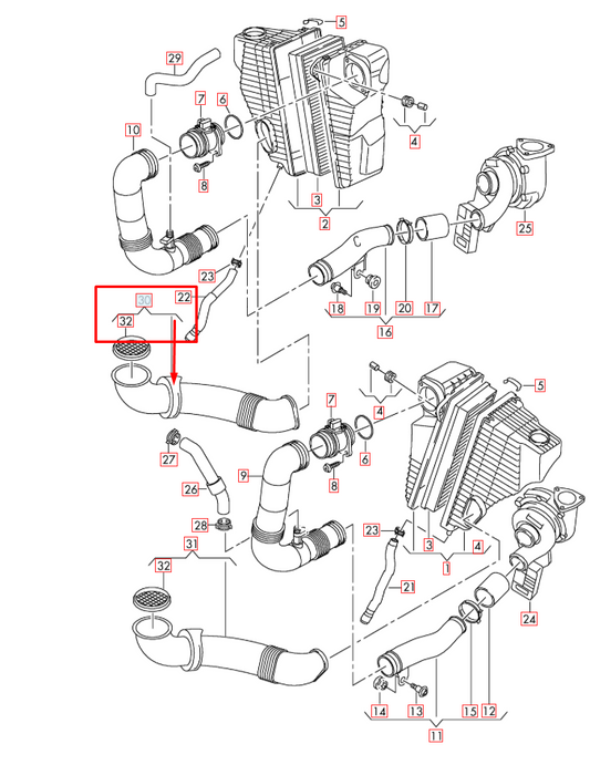 new audi q7 4l right side air pipe hose 7l6129609d 2015 original