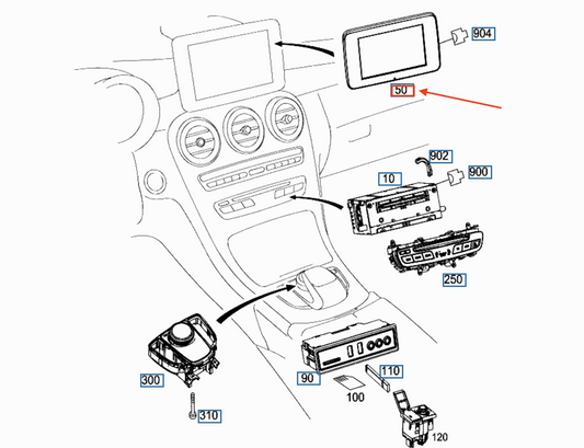 new mb c w205 central display monitor screen control unit a2059004113 original