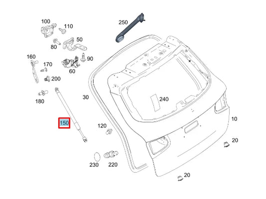 NEW MERCEDES-BENZ GLC C253 RIGHT SIDE TAILGATE GAS STRUT A2539800300 ORIGINAL