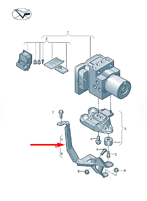 NEW AUDI A4 AVANT B9 ABS UNIT BRACKET HOLDER 8W0614119F ORIGINAL