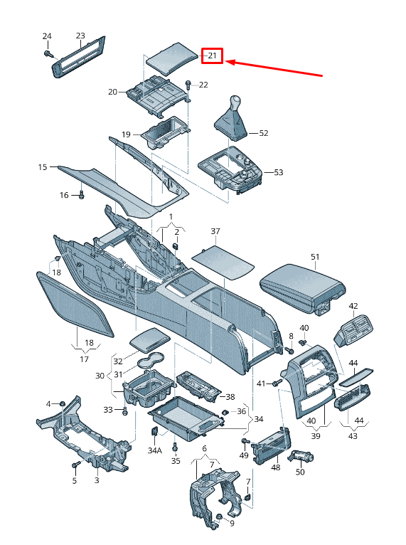 NEW AUDI A6 AVANT C7 CENTER CONSOLE TOP LID COVER TRIM 4G0863440R66 ORIGINAL
