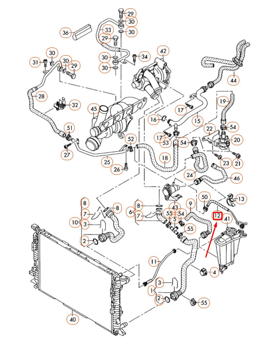 NEW AUDI Q5 8R REAR ENGINE COOLANT HOSE 8R0121081T ORIGINAL