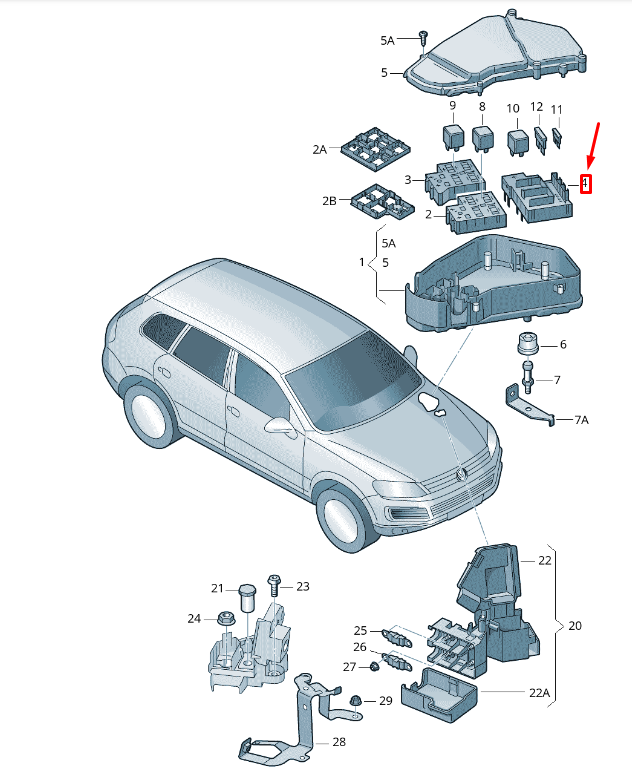 new vw touareg 7p mk2 fuse holder 7l0937559 original