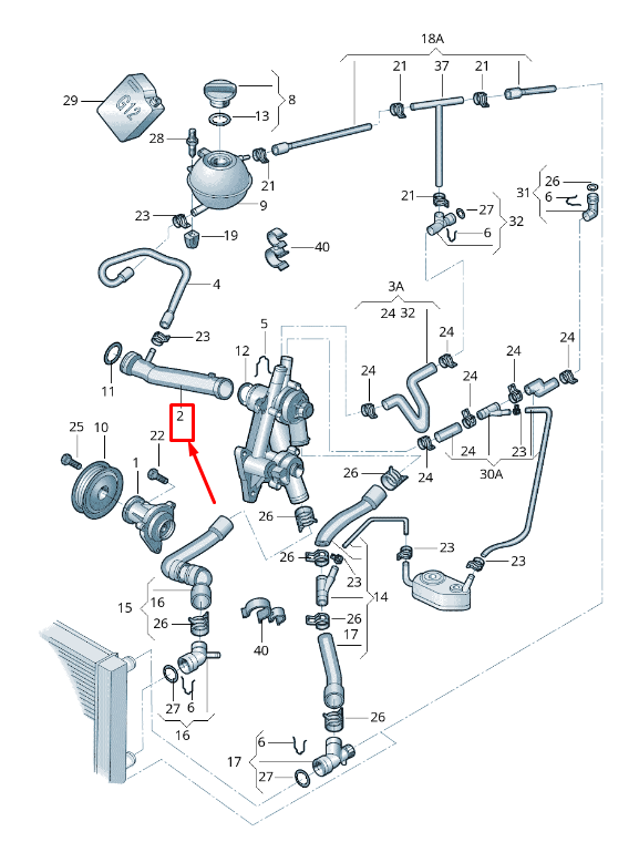 new skoda rapid nh engine coolant pipe 03c121065d original