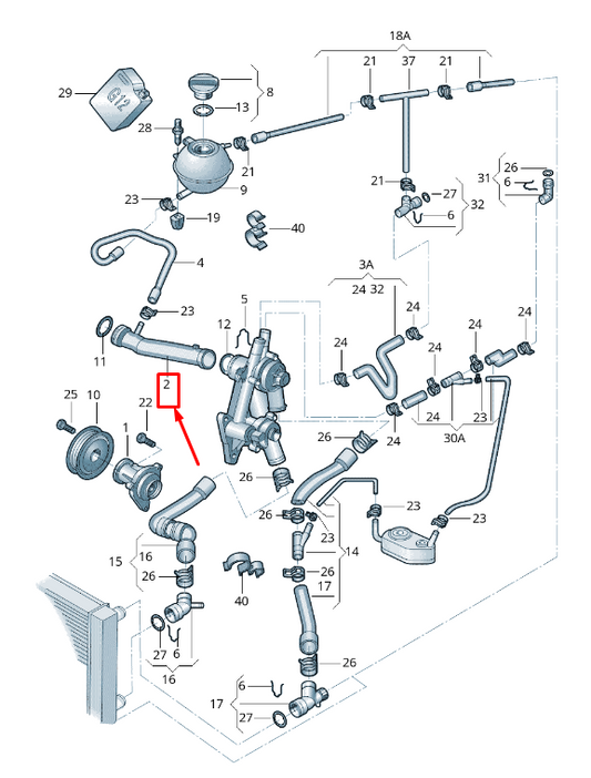 new skoda rapid nh engine coolant pipe 03c121065d original