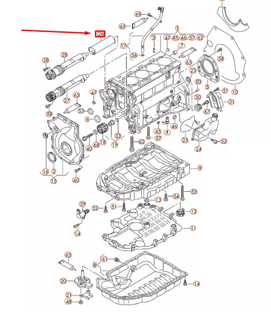 NEW AUDI A3 8P BALANCE SHAFT TUBE 06H103199K ORIGINAL