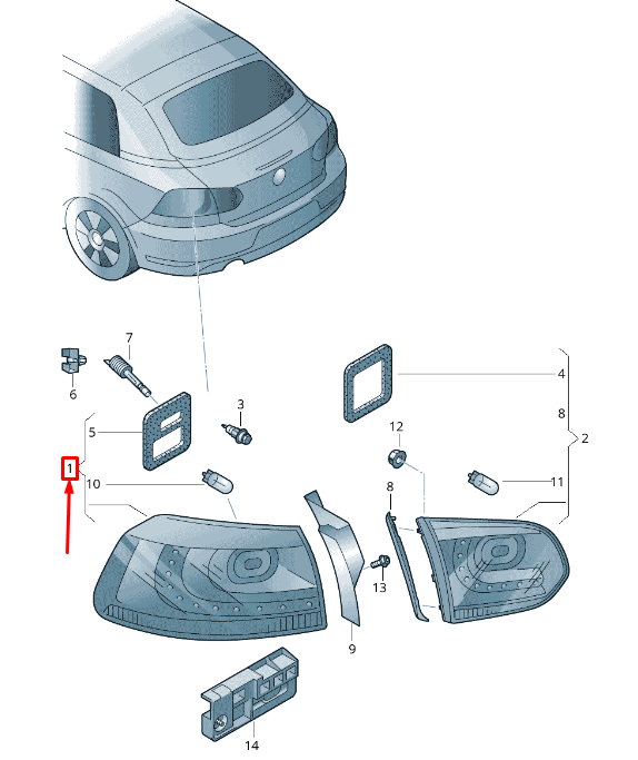 new vw golf vi cabrio 51 mk6 rear right taillight 5k7945208b original