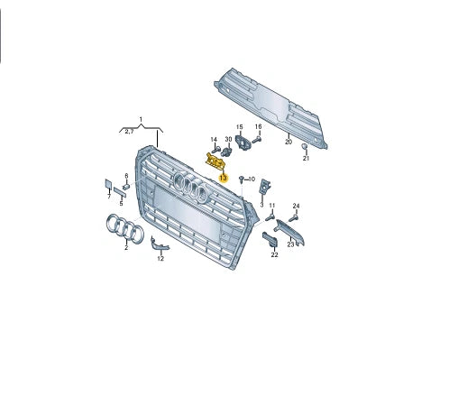 NEW AUDI A4 B9 FRONT RADIATOR GRILLE BRACKET 8W0853231A