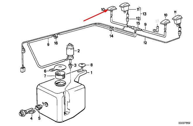 NEW BMW 5 E28 WINDSHIELD WASHER NOZZLE 61661373401 1373401 1986 ORIGINAL