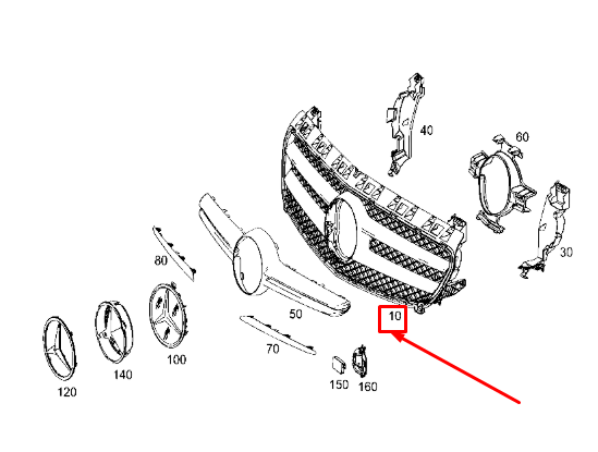 new mercedes-benz a w176 amg radiator grille beam a1768880860 original