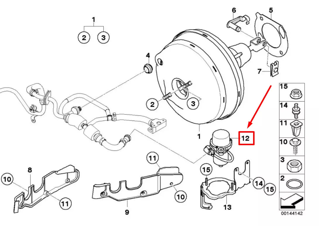 NEW BMW 5 E60 POWER BRAKE BOOSTER VACUUM PUMP 34336769029 6769029 ORIGINAL