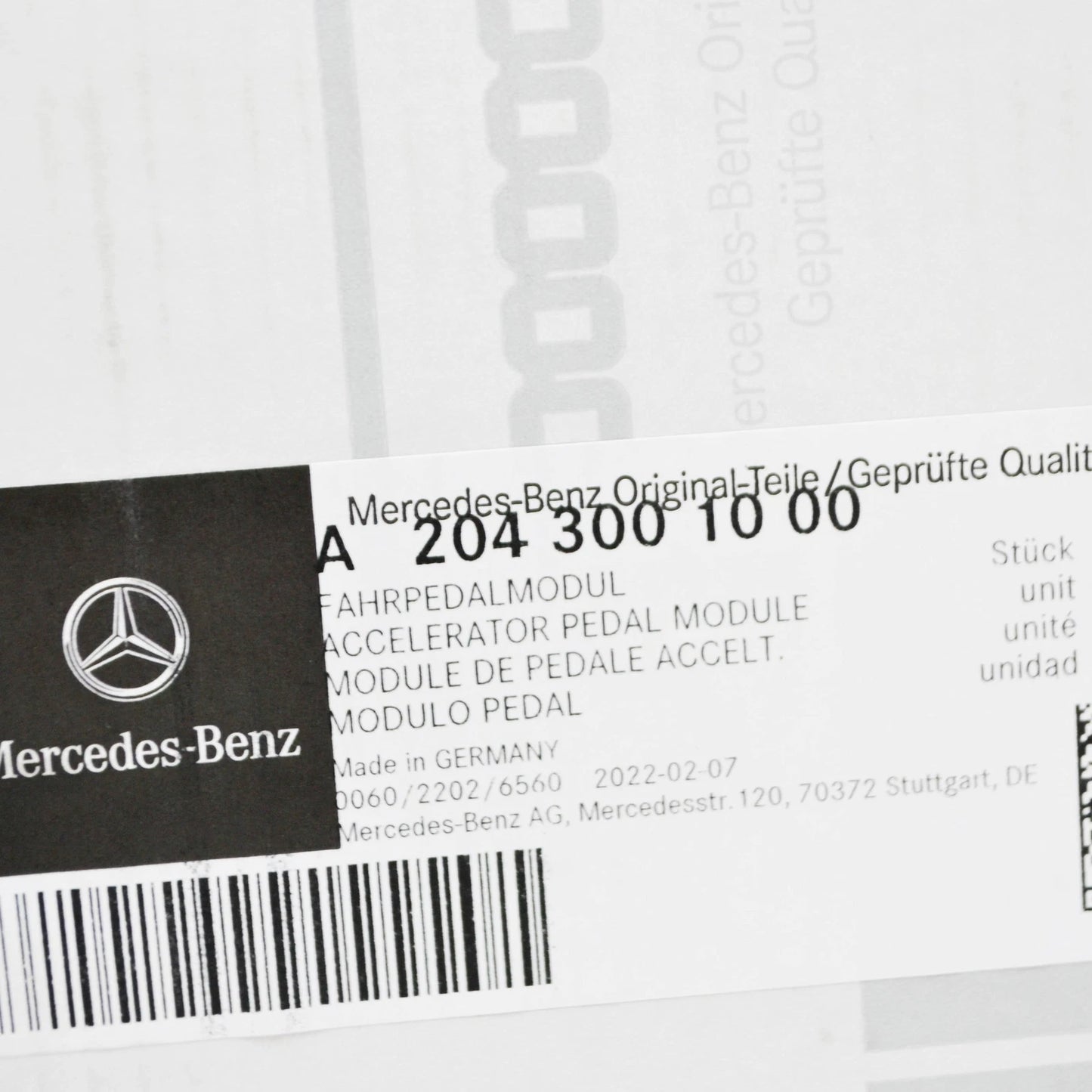 NEW MERCEDES-BENZ GLK X204 ACCELERATOR PEDAL A2043001000 ORIGINAL