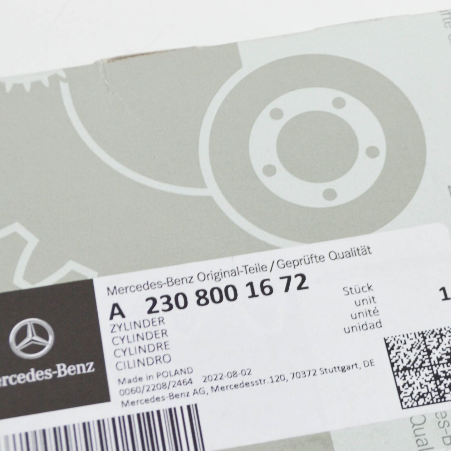 NEW MERCEDES-BENZ SL R230 ROOF LEFT HYDRAULIC CYLINDER A2308001672 ORIGINAL