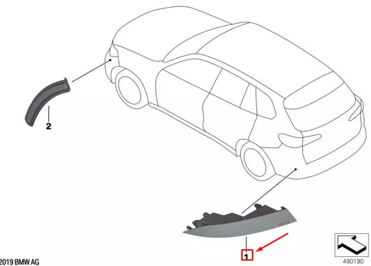 NEW BMW X5 G05 REAR RIGHT BUMPER REFLECTOR 63147442270 ORIGINAL