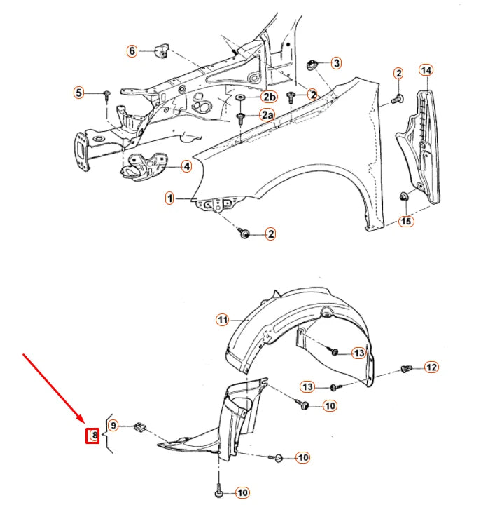 NEW VW JETTA A5 FRONT RIGHT LOWER WHEEL HOUSING LINER 1K0805912E