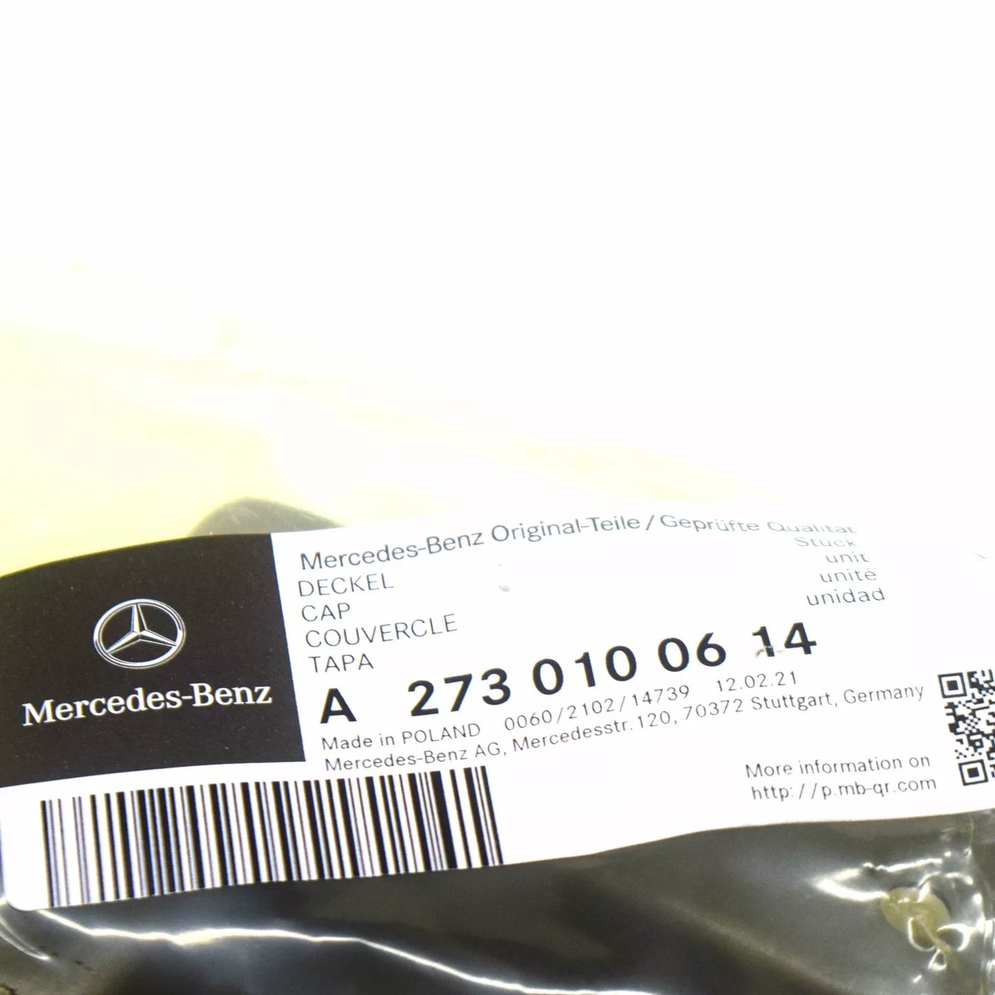 NEW MERCEDES-BENZ S COUPE C216 ENGINE REAR COVER CAP FLANGE A2730100614 ORIGINAL