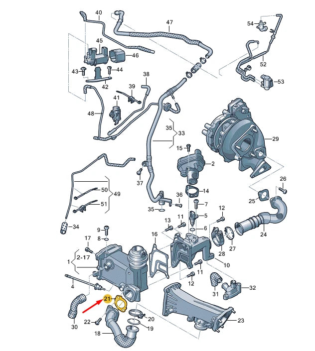 NEW VW TOUAREG 7P MK2 EGR CONNECTING PIPE SEAL 059131358B ORIGINAL
