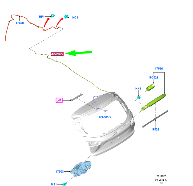 new ford focus mk4 estate rear hose windshield washer tube assy 2305081 original