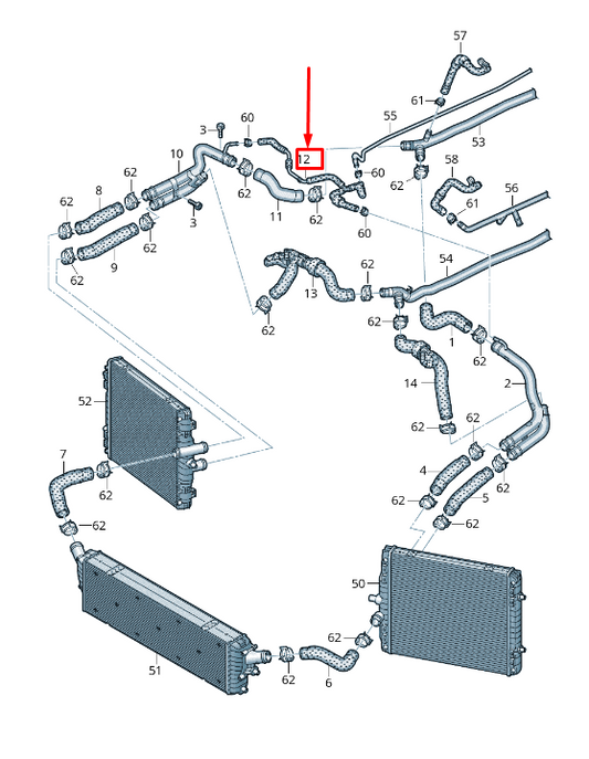 new audi r8 4s engine vent hose 4s0122447d original