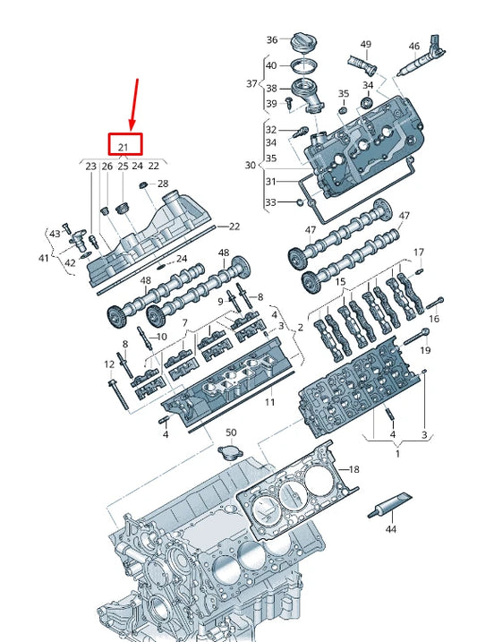 NEW AUDI Q8 4MN CYLINDER HEAD COVER 059103470CT ORIGINAL