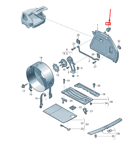 NEW VW TOUAREG 7P MK2 FRONT SPARE WHEEL BRACKET 7P5810572 ORIGINAL