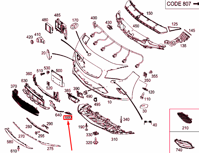 new mercedes-benz cla c117 front bumper right bracket a1768857600 original