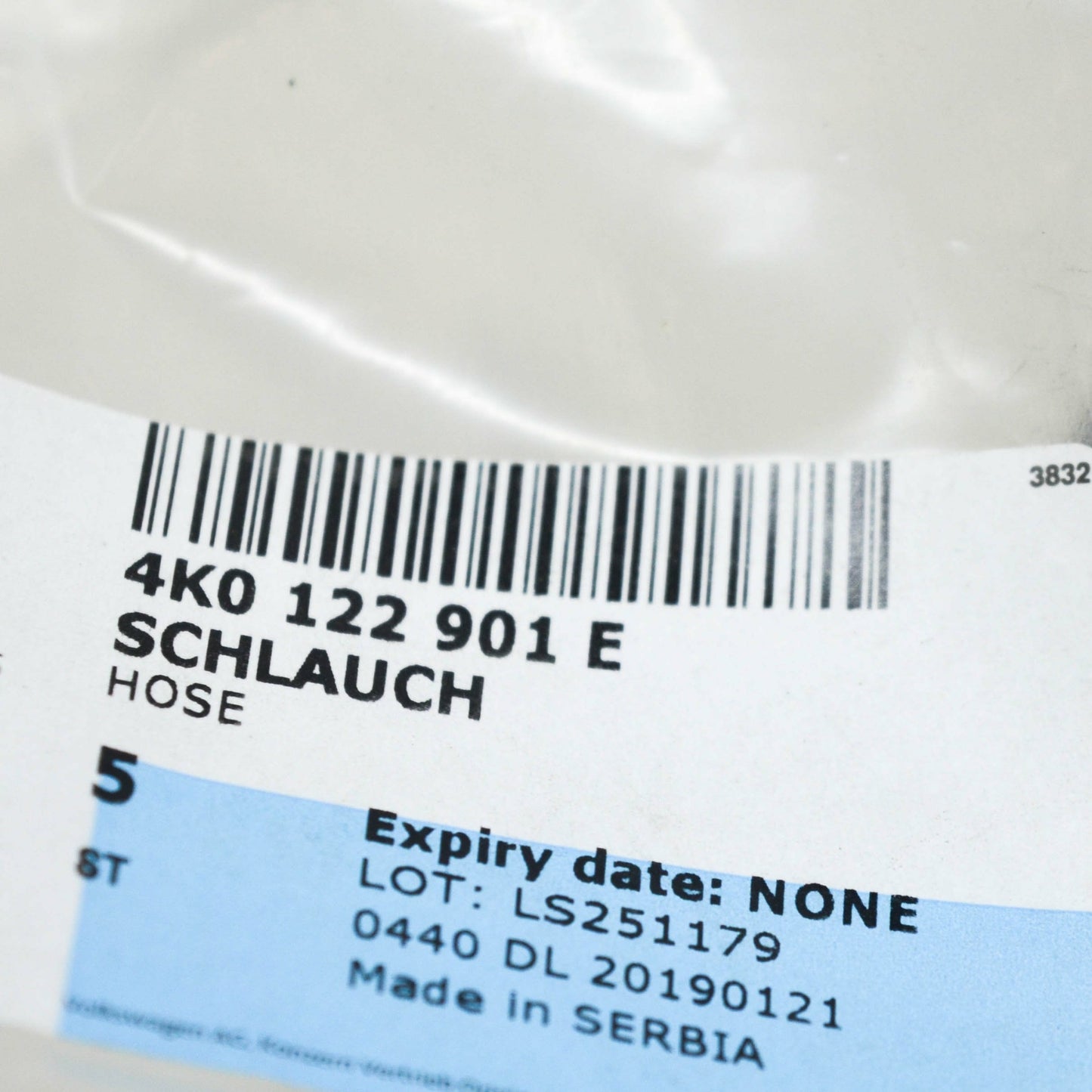 NEW AUDI A6 C8 ENGINE COOLANT WATER HOSE 4K0122901E ORIGINAL