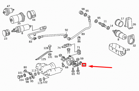 NEW MERCEDES-BENZ E W124 FUEL PUMP BRACKET A1244700281 ORIGINAL