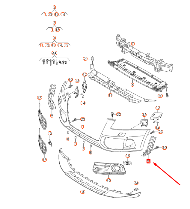 NEW AUDI Q5 8R FRONT BUMPER RIGHT SECURING STRIP 8R0807278C ORIGINAL